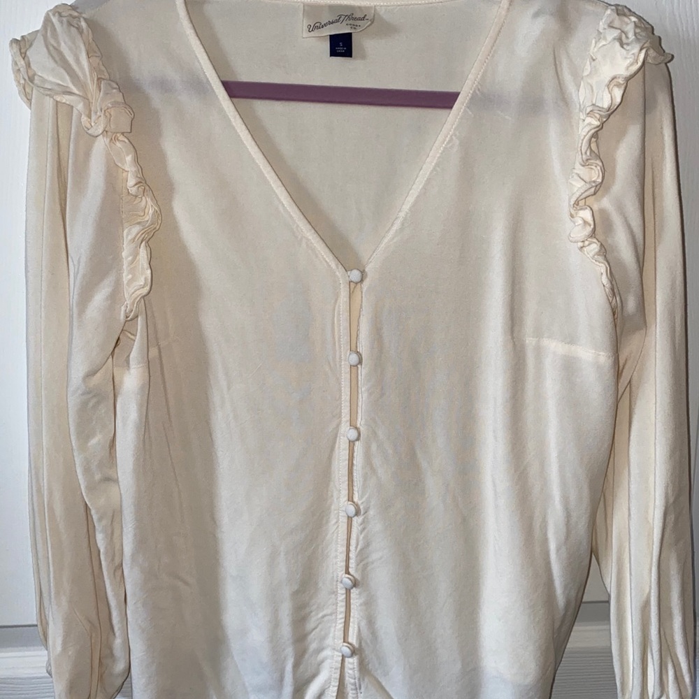 ruffle long sleeve blouse - like new
